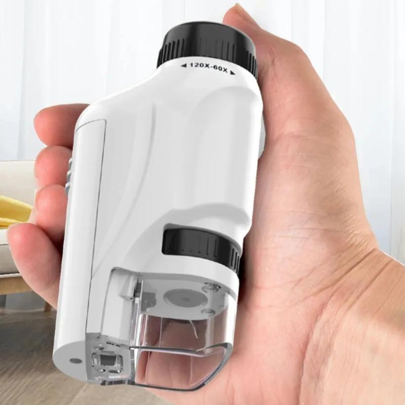 Microscope Kids Science - مجهر محمول باليد 60-120x يعمل بالبطارية