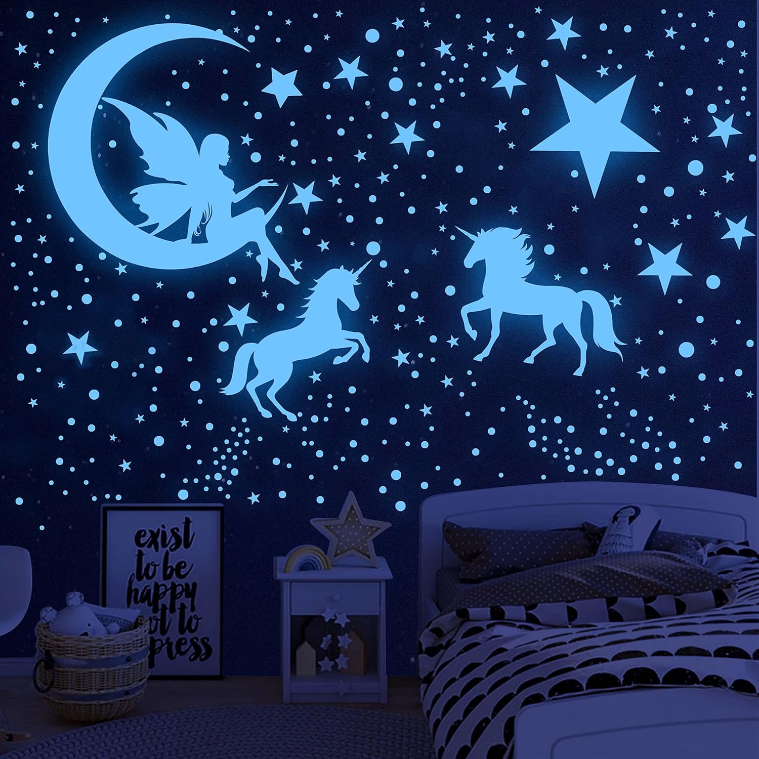 Glow In Dark Stars - نجوم مضيئة في الظلام للسقف، ملصقات