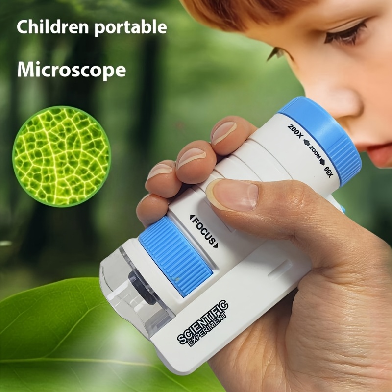 Microscope Kids Science - مجموعة مجهر محمول للاستخدام اليدوي، لعبة