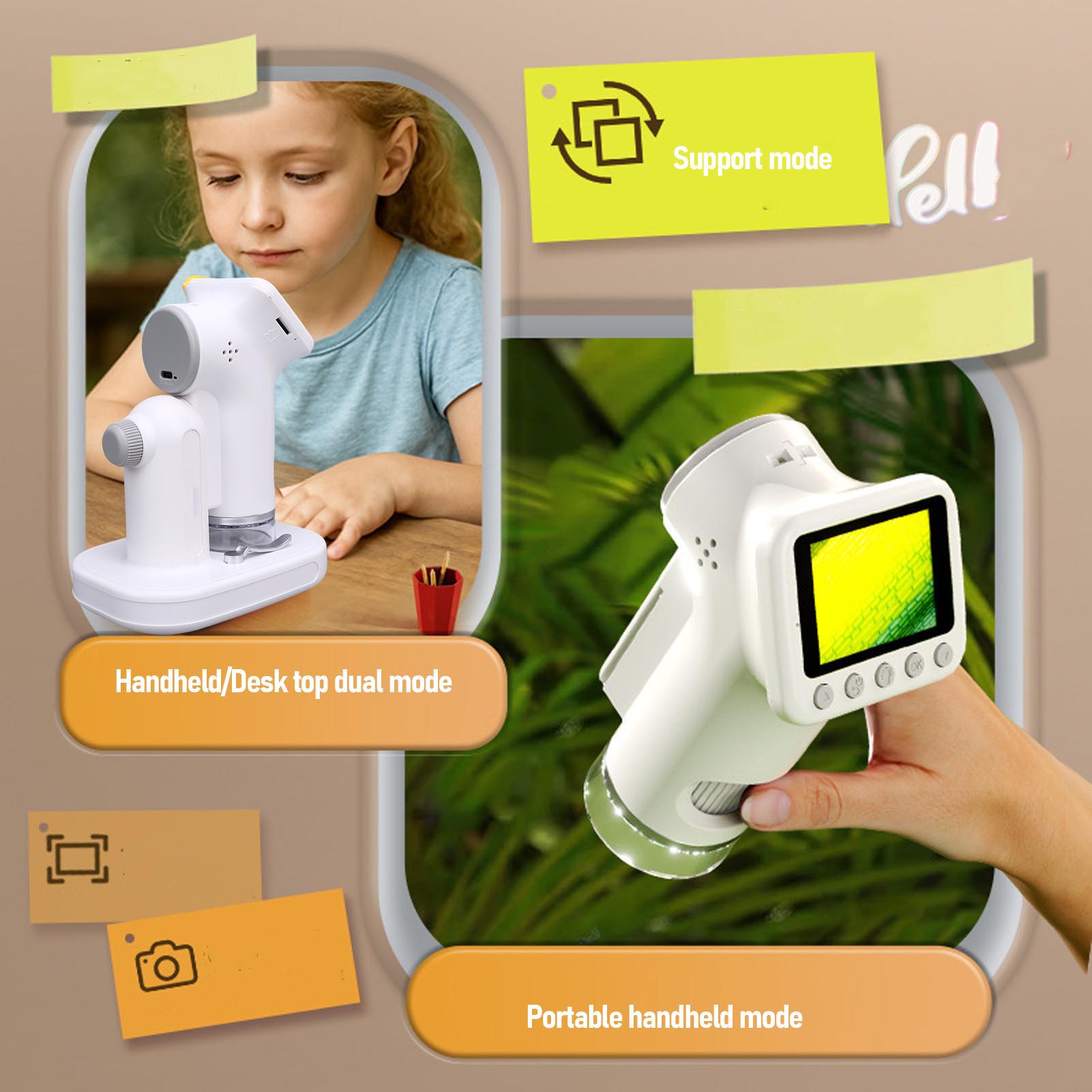 مجهر رقمي محمول صغير الحجم بدق - مراجعة Microscope Kids Science وسعره