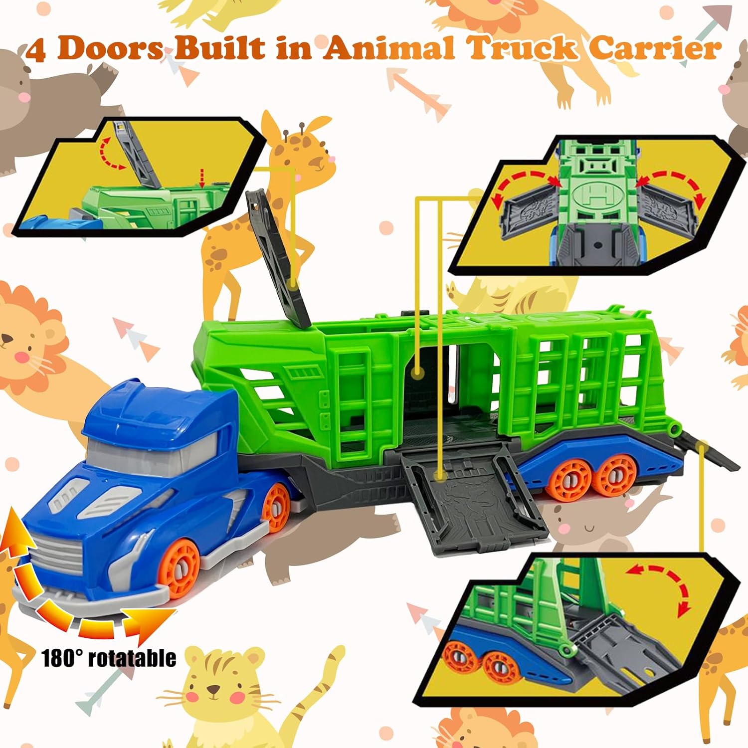 مجموعة ألعاب مركبات نقل الحيوا - مراجعة Kids Toys 3 Year Old وسعره