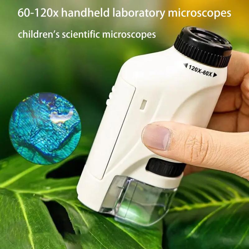مجهر محمول باليد 60-120x يعمل  - مراجعة Microscope Kids Science وسعره