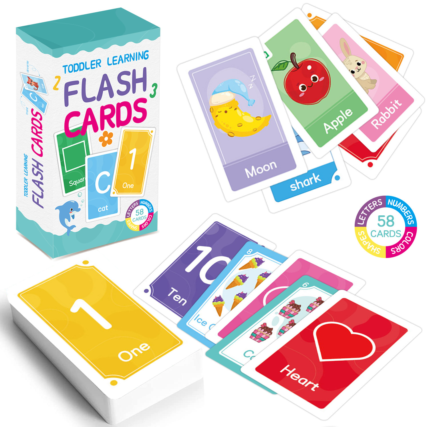 58 قطعة ABC الأبجدية البطاقات  - مراجعة Educational Flash Card وسعره