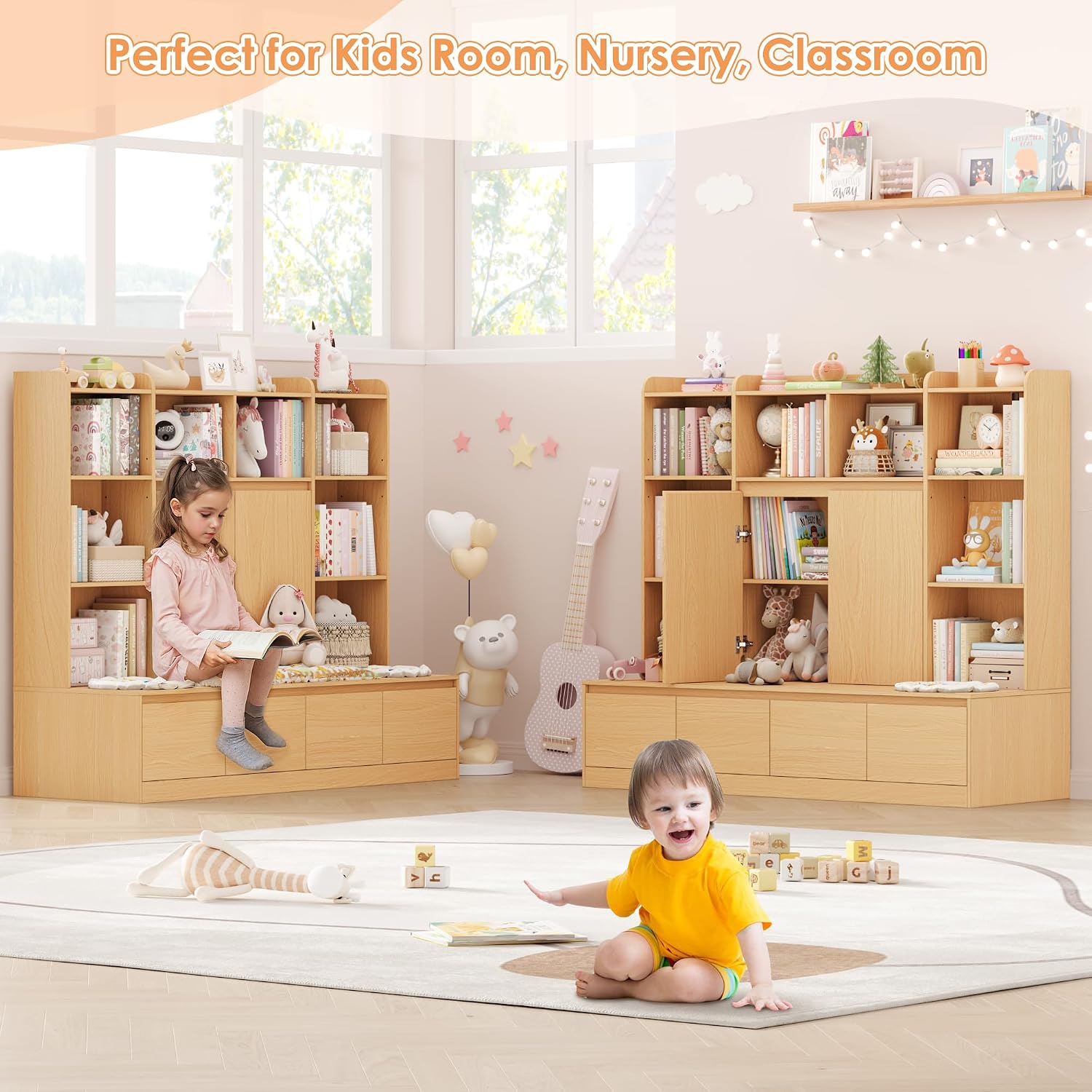 رف كتب للأطفال بطول 54 بوصة مع - مراجعة Kids Toys Drawers وسعره
