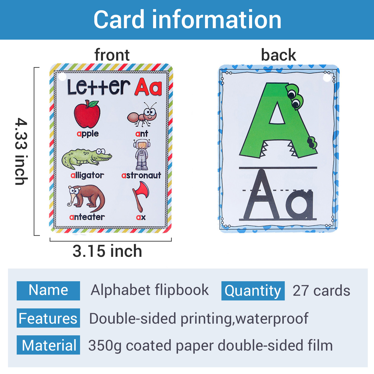 Bview Art الإنجليزية 26 حرفًا  - مراجعة Educational Flash Card وسعره