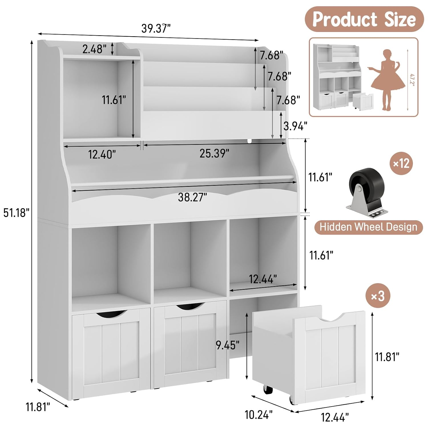 رف كتب للأطفال بطول 51.18 بوصة - مراجعة Kids Toys Drawers وسعره
