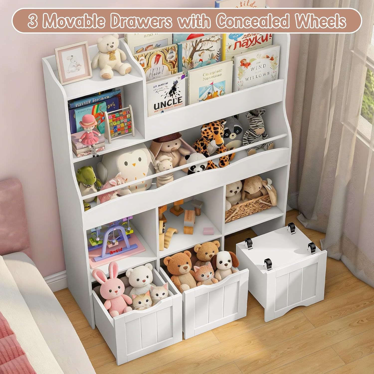 رف كتب للأطفال بطول 51.18 بوصة - مراجعة Kids Toys Drawers وسعره