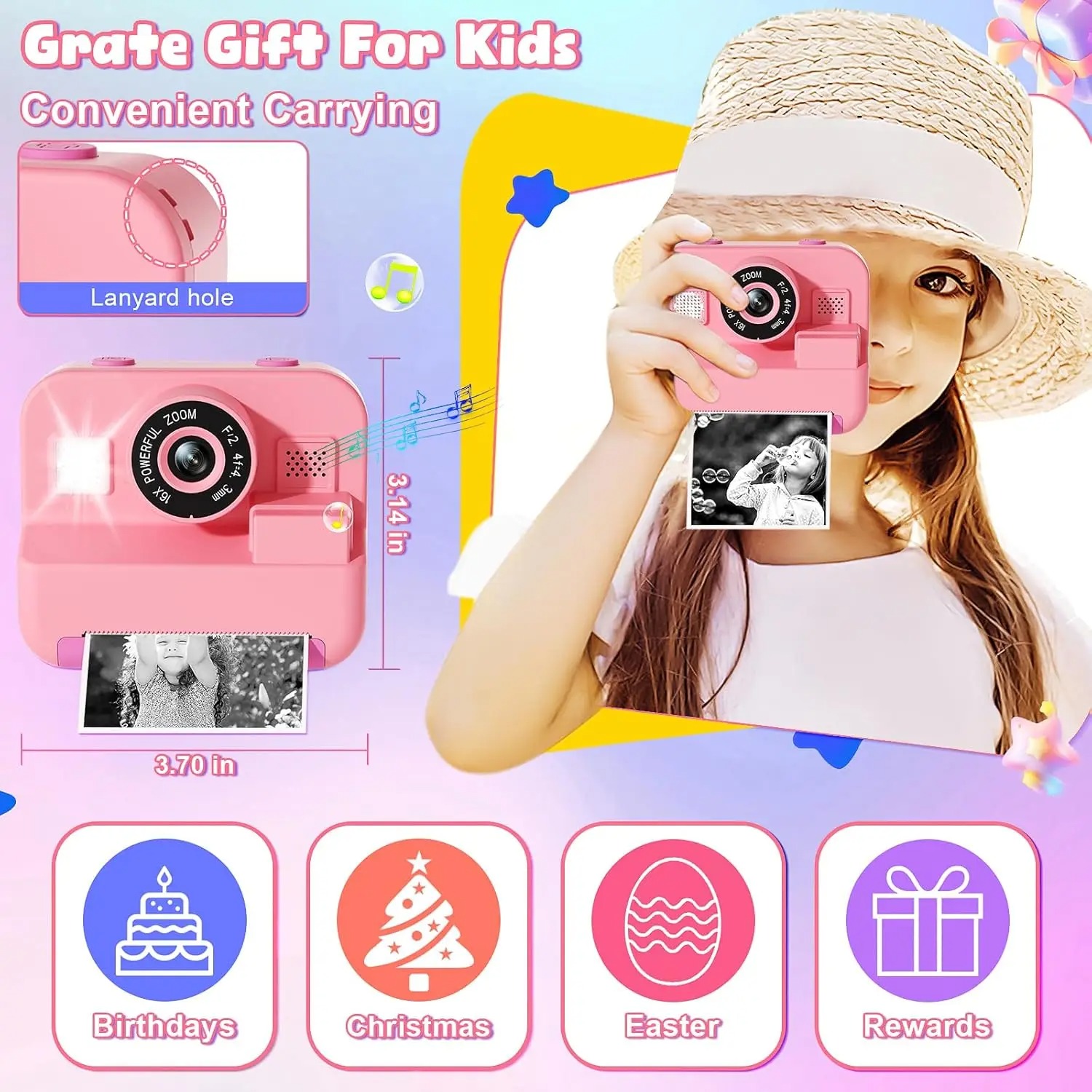 كاميرا طباعة فورية جديدة مع بط - مراجعة Kids Toys Top View وسعره