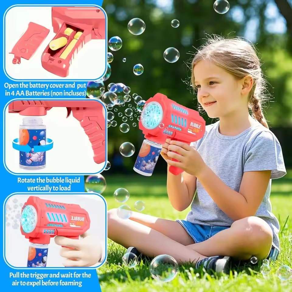 آلة فقاعات أوتوماتيكية، نافخ ف - مراجعة Kids Toys Packaging وسعره