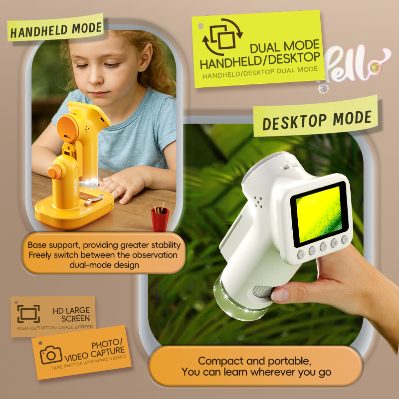 مجهر محمول باليد 1600X مع شاشة - مراجعة Microscope Kids Science وسعره