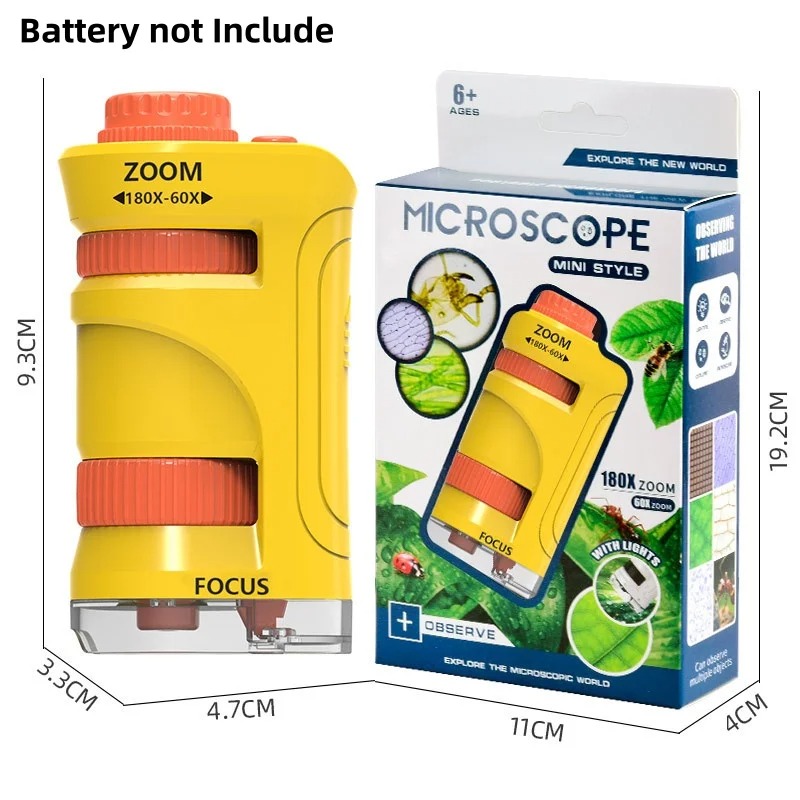مجهر أطفال للعب بتكبير 60-180  - مراجعة Microscope Kids Science وسعره