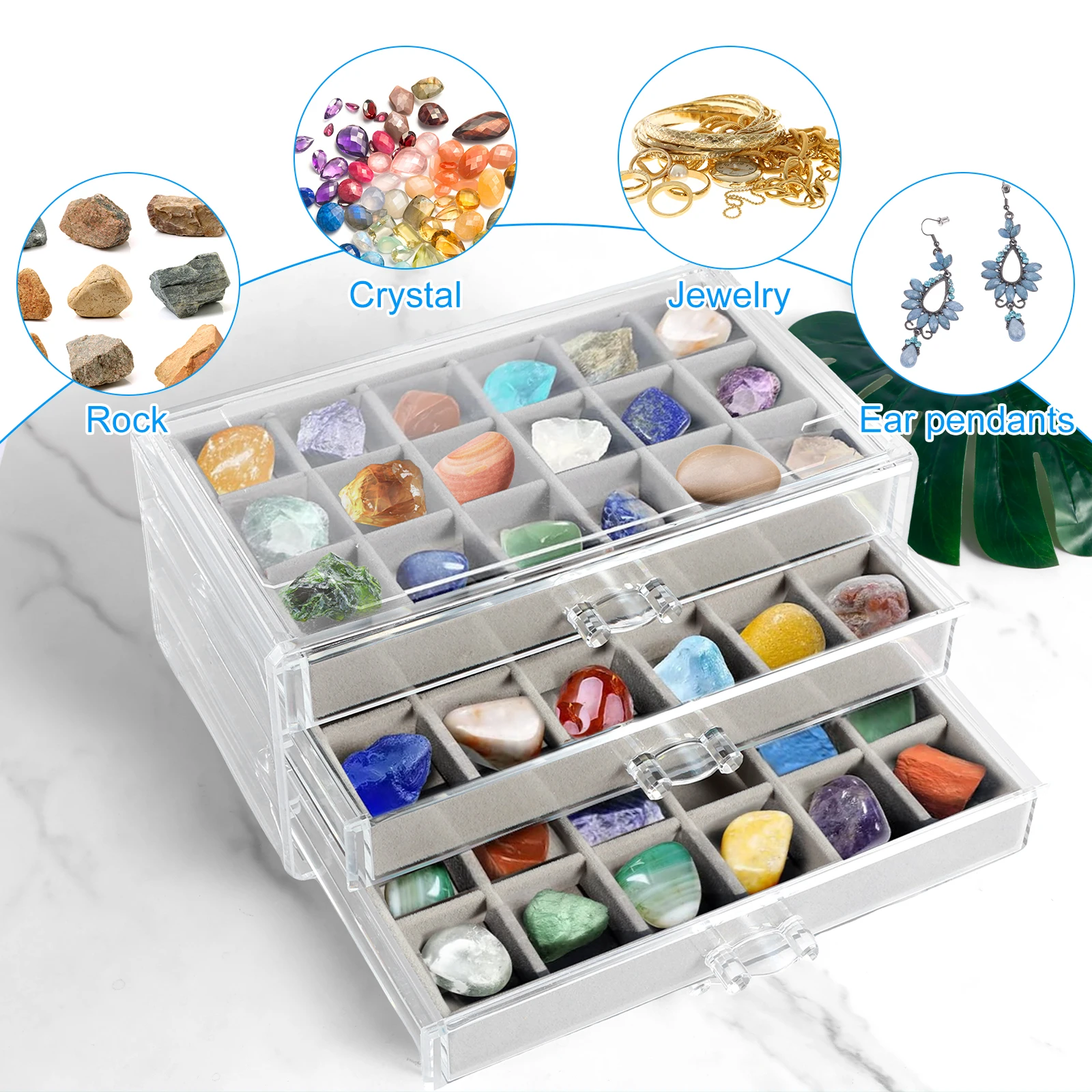 صندوق عرض للصخور بثلاثة أدراج، - مراجعة Kids Toys Drawers وسعره